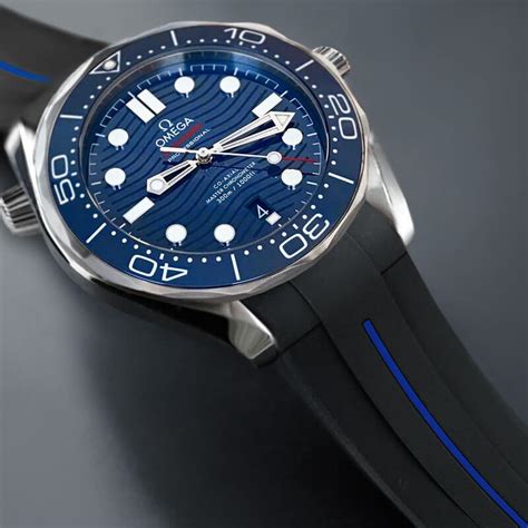 omega seamaster black strap|authentic watches omega straps.